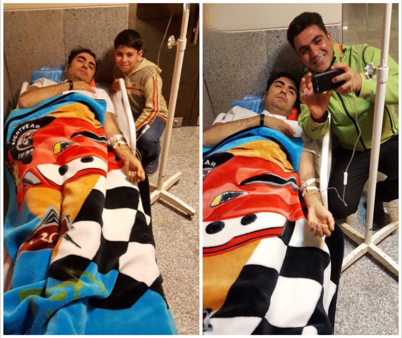 عکس خواننده ی که در بیمارستان کرمانشاه بستری شد